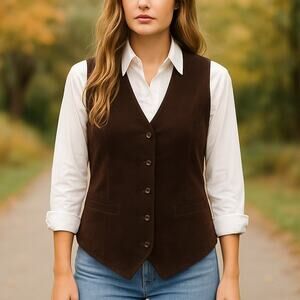 BB Dakota Pret A Porter VTG SZ XL Brown Suede Leather Vest Vintage Suede Luxury